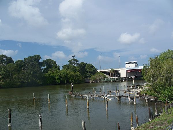 Canaveral Barge Canal Bridge, Merritt Island, Florida.