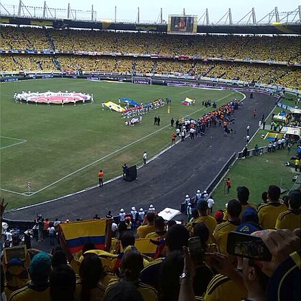 Le stade Metropolitano à Barranquilla avant le match entre la Colombie et le Chili, terminé sur un score nul de 3-3 (2013).