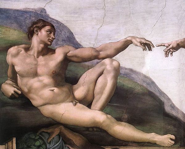 Detail from Michelangelo's The Creation of Adam, Sistine Chapel ceiling