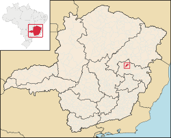Localização de São Pedro do Suaçuí em Minas Gerais
