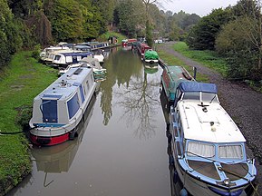 Moorings on the Somerset Coal Canal, Bath, England