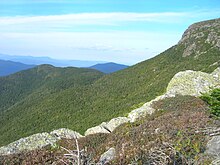 Mount Mansfield State Forest, located in Green Mountain Highlands (58c) and Upper Montane/Alpine ecoregions (58j). Low scrub areas show contrasting montane vegetation on the right of image versus conifers (left). MtMansfieldStateForest 201008 (14130254932).jpg