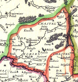 N.Sansonas d'Abbevillis, Lietuvos dalies žemėlapis 1665 m., Vilkmergės pavietas.png