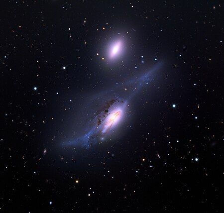 NGC 4438 and NGC 4435 interacting galaxies. 32 inch Schulman telescope on Mt. Lemmon, AZ.jpg