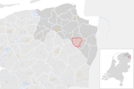Locatie van de gemeente Veendam (gemeentegrenzen CBS 2016)