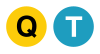 Embleme zweier New York U-Bahn-Linien nebeneinander: Das Emblem der Linie Q zeigt den schwarzen Großbuchstaben Q auf einem gelben Kreis. Das Emblem der Linie T weiße Großbuchstaben T auf einem türkis-blauen Kreis.