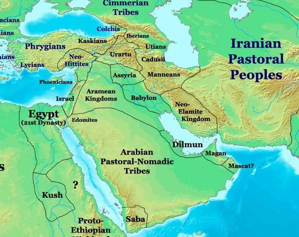 Dilmun and its neighbors in the 10th century BCE.