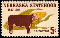 Nebraska statehood, 1867
1967 issue Nebraska statehood 1967 U.S. stamp.1.jpg