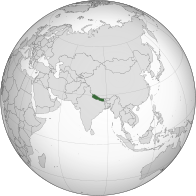 Mapa pokazuje poziciju Nepala