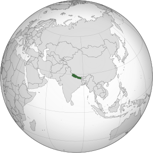 Nepal on the map