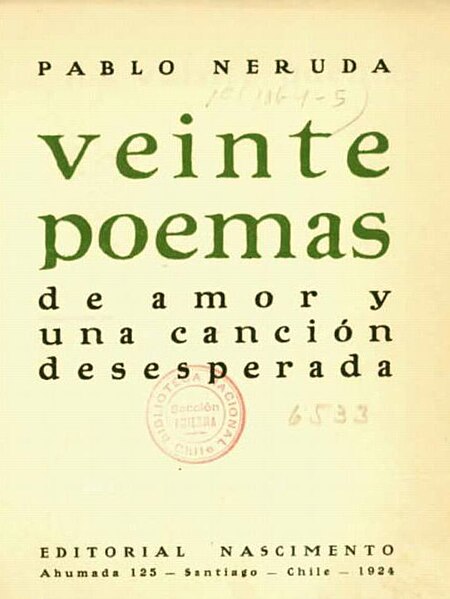 File:Neruda - Portada Veinte poemas de Amor (1924).jpg
