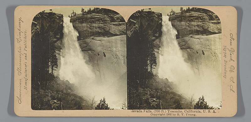 File:Nevadawaterval in Yosemite National Park Nevada Falls, (700 ft.) Yosemite, California, U.S.A. (titel op object), RP-F-F11297.jpg