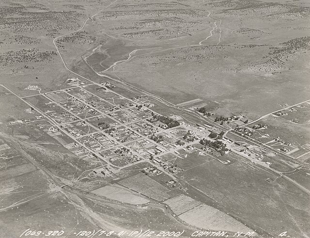 Aerial view of Capitan in 1941