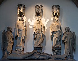Christ gisant, Saintes femmes et anges