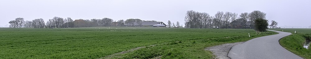 De wierde van Nijenklooster gezien vanaf de Kloosterweg