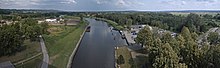 Oder-Havel-Kanal, Oderbruch und Neuenhagener InselBlick vom Schiffshebewerk Niederfinow