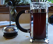 brewing coffee in a french press