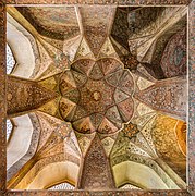 Ceiling in one of the rooms of Hasht Behesht, Isfahan, Iran.