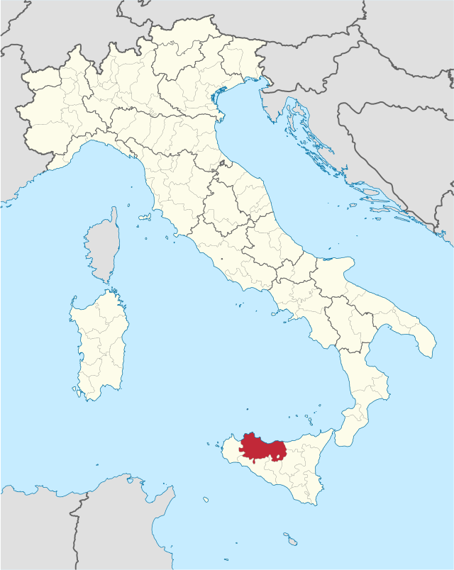 Poziția localității Orașul metropolitan Palermo
