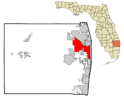 Palm Beach County Florida Incorporated and Unincorporated areas West Palm Beach Highlighted.svg