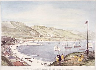 Part of Lambton Harbour, in Port Nicholson, New Zealand; comprehending about one third of the water frontage of the town of Wellington, April, 1841.