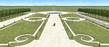 Proposition de restitution informatique du parterre du château de Magny-en-Bessin au XVIIIe siècle