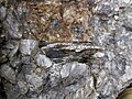 Pegmatitic granite (White Cap Pegmatite, Paleoproterozoic, ~1.7 Ga; White Cap Mine, east of Keystone, Black Hills, South Dakota, USA) 8 (23245119364).jpg