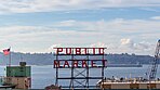 The sign of Pike Place Market, a popular public market and tourist destination