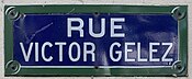 Plaque Rue Victor Gelez - Paris XI (FR75) - 2021-06-09 - 1.jpg