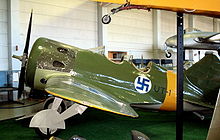 Two-seat I-16 UTI trainer version, with Finnish markings on display in the Finnish Aviation Museum in Vantaa, Finland