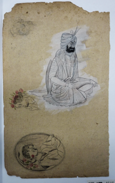 File:Portrait of Sardar Jawahar Singh, the wazir of the Sikh Empire, and two European ladies in medallions.webp