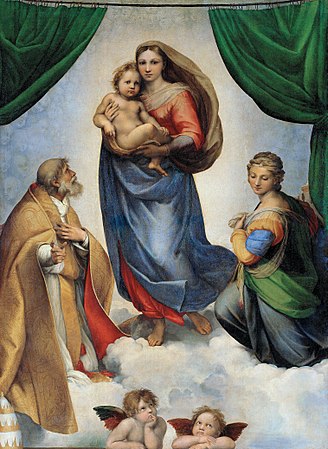 RAFAEL - Madonna Sixtina (Gemäldegalerie Alter Meister, Dresden, 1513-14. Óleo sobre lienzo, 265 x 196 cm)FXD.jpg