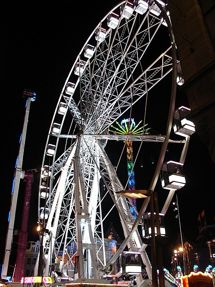 A ferris wheel in Amsterdam, Netherlands