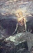 "Siegfried awakens Brünnhilde" Illustration to Richard Wagner's "The Ring"