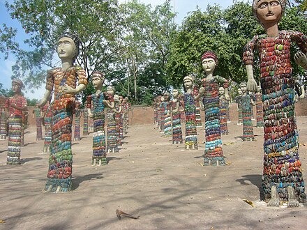 India 6. Chandigarh Индия. Rock Garden of Chandigarh Чандигарх. Каменный сад Индия. Нек чанд Индия.