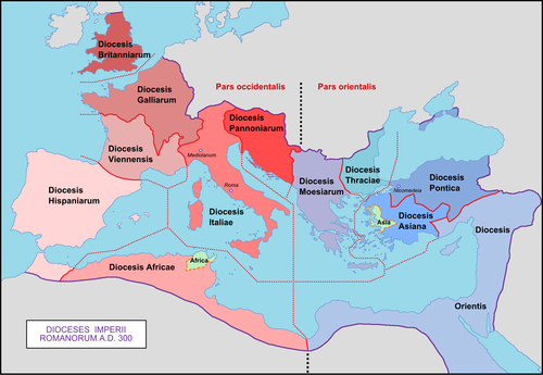 Imperio Romano Diócesis: Diócesis de la tetrarquía del 305, Diócesis del siglo V, Referencias