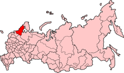 جایگاه جمهوری کارلیا بر روی نقشه فدراسیون روسیه