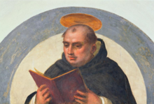 Thomas Aquinas, whose definition of law forms the basis for common good constitutionalism Saint Thomas Aquinas Reading.png