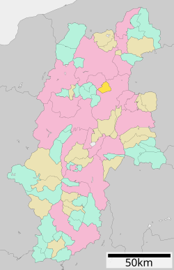 Localisation de Sakaki dans la préfecture de Nagano