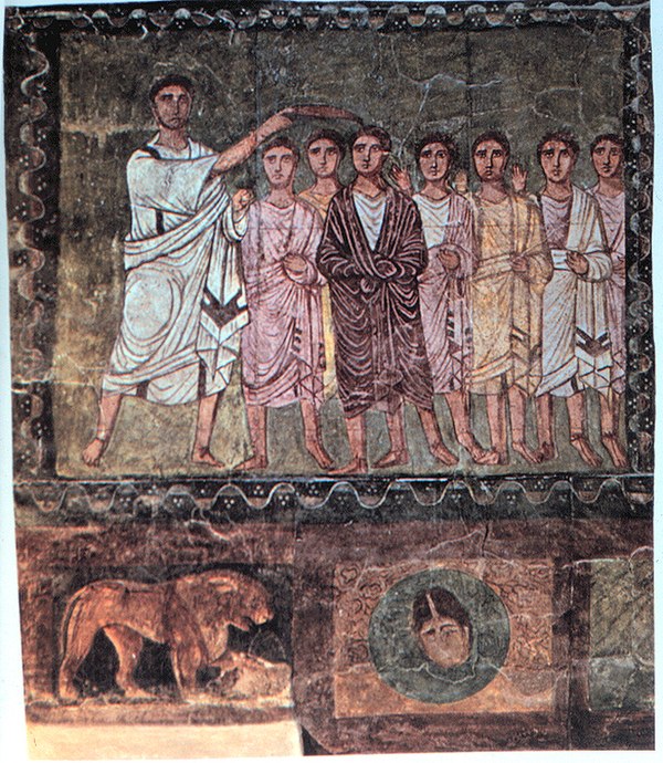 Samuel anoints David, Dura Europos, Syria, 3rd century.