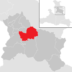 Lage der Gemeinde Sankt Koloman im Bezirk Hallein (anklickbare Karte)