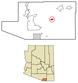 Santa Cruz County Arizona Incorporated and Unincorporated areas Patagonia Highlighted 0453490.svg