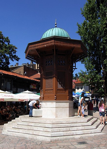 Sebilj, the most iconic fountain of Sarajevo in the Baščaršija district.