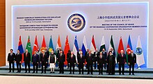 Erdogan, Chinese President Xi Jinping and other leaders at the Shanghai Cooperation Organisation summit on 16 September 2022 Shanghai Cooperation Organization member states Summit gets underway in Samarkand 02.jpg