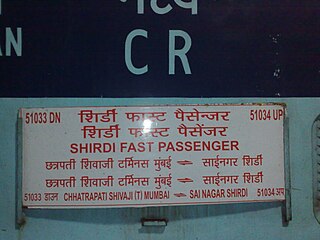 <span class="mw-page-title-main">Mumbai CST–Sainagar Shirdi Fast Passenger</span> Train in India