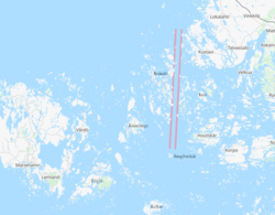 Carte de localisation du Skiftet/Kihti, dans la mer Baltique.