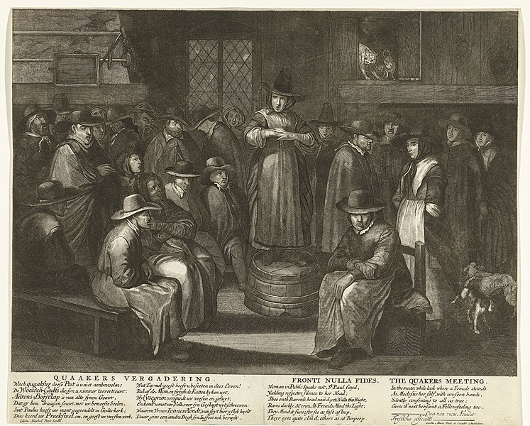 File:Spotprent op de Engelse Quakers, ca. 1656 Quaakers vergadering Fronti Nulla Fides The Quakers Meeting (titel op object), RP-P-OB-81.838.jpg