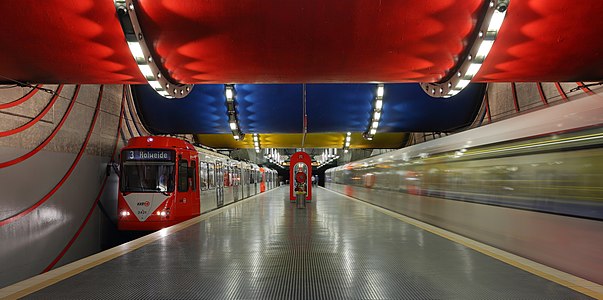 The underground station Äußere Kanalstraße of the Cologne Stadtbahn