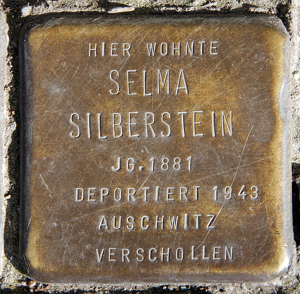 File:Stolperstein Blücherstr 61b (Kreuzb) Selma Silberstein.jpg