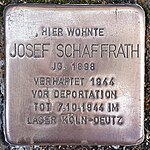Stolpersteine Würselen Paulinenstraße 93 Josef Schaffrath